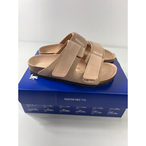 New Birkenstock Uji Nubuck Leather in New Beige Sandal Slip On 39 New with Box - Picture 8 of 10